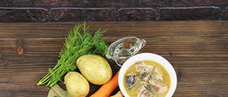 Saury soup with canned rice recipe with photo
